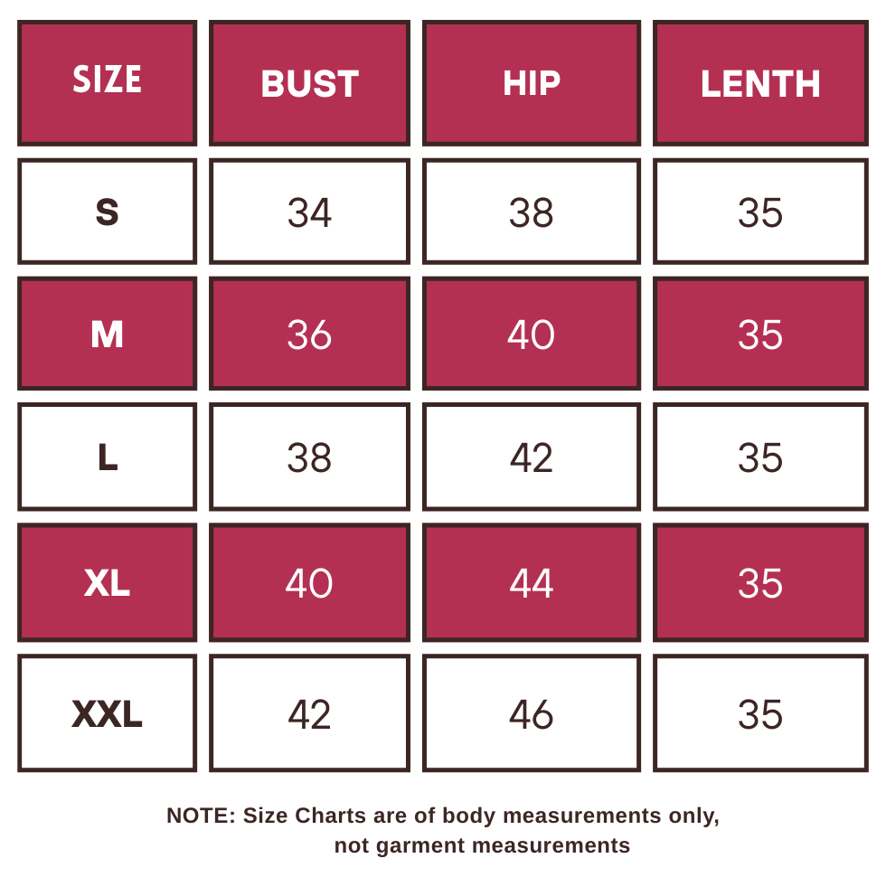 Top Size Chart