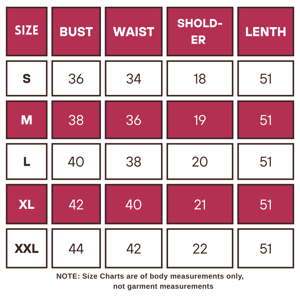 Top Size Chart
