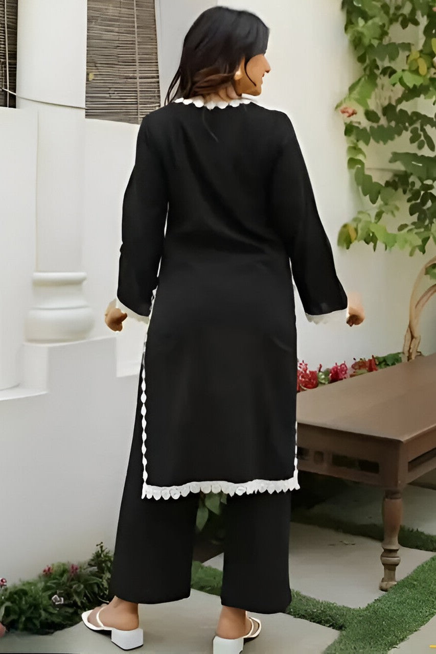 Pakistani Kurta with Pant Set (Black)